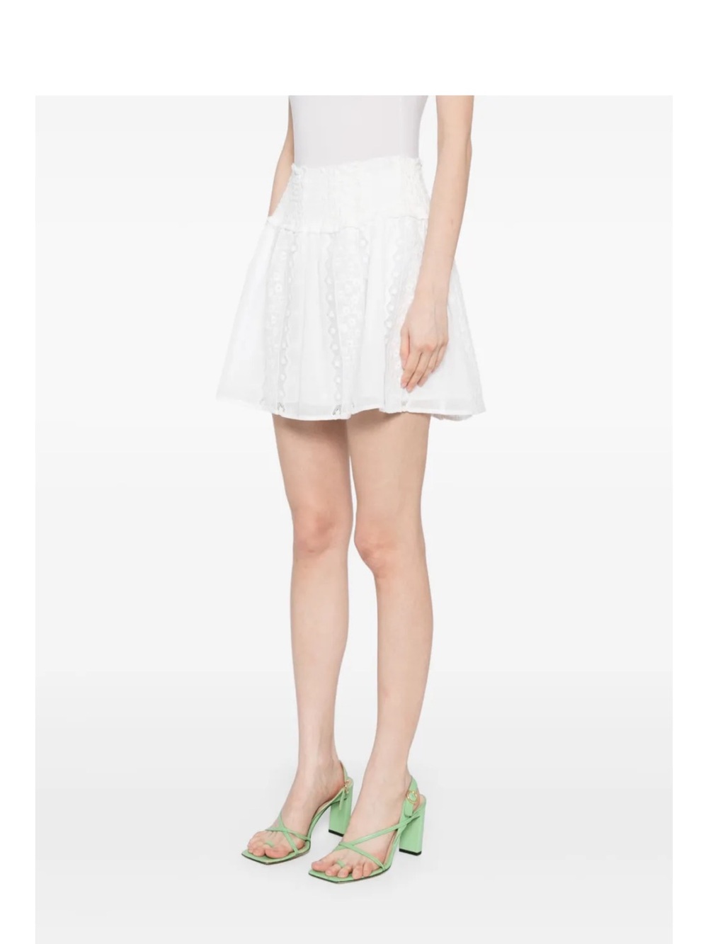 Hill House White Eyelet Mini Skirt